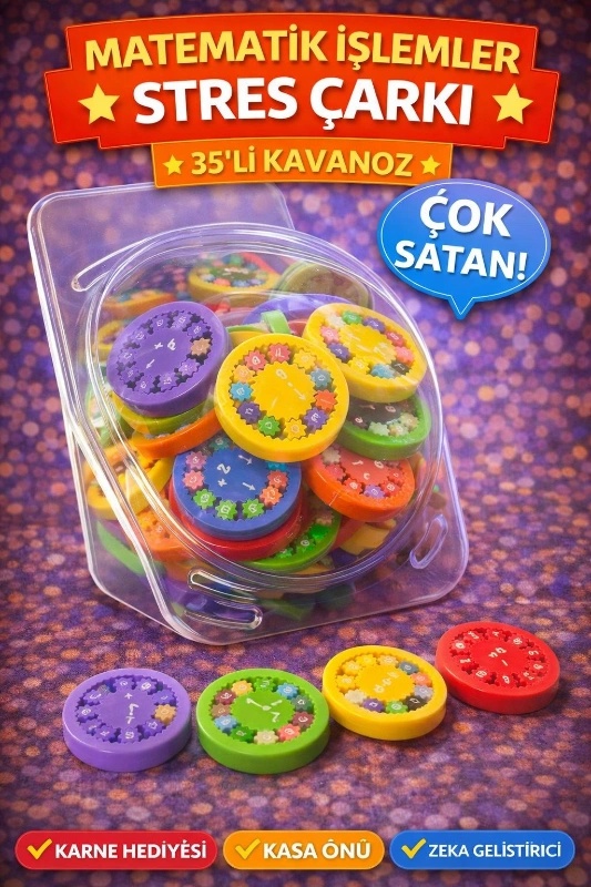 MATEMATİK İŞLEMLER STRES ÇARKI / 35Lİ KAVANOZ